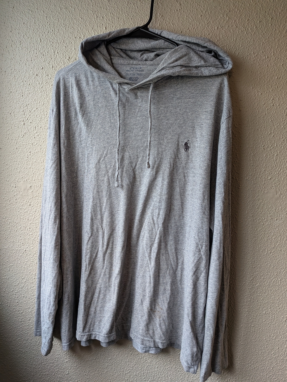 Polo by Ralph Lauren Light Heather Gray Hooded Long-Sleeve Tee
